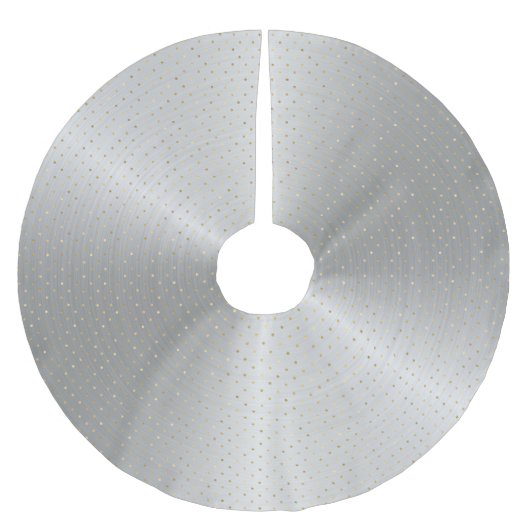 Elegant Silver Gold Dots Weihnachten Polyester Weihnachtsbaumdecke (Vorderseite)