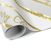 Elegant Silver Gold Frohe Weihnachten Geschenkpapier (Rolleneckpunkt)