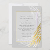 Elegant Silver Gold Hochzeit tropische Vegetation Einladung (Vorderseite)