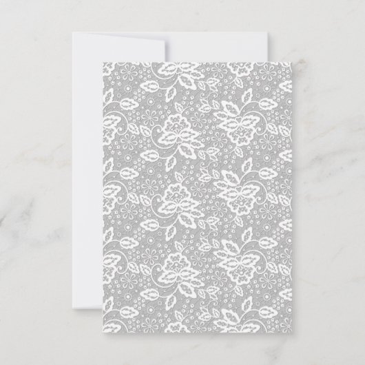 ELEGANT SILVER GRAU WHITE LACE UAWG EINLADUNG (Rückseite)