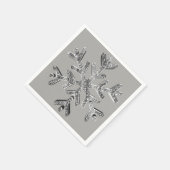 Elegant Silver Gray Diamonds Snowflake Weihnachten Serviette (Ecke)