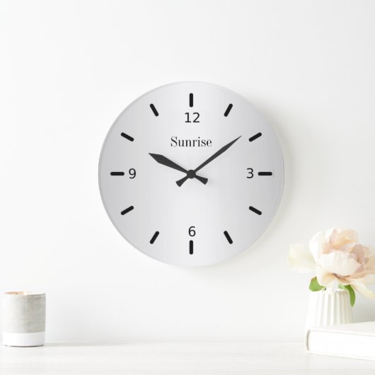 Elegant Silver Gray Gradient Große Wanduhr (Zuhause)