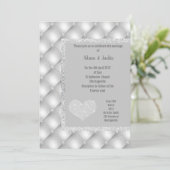 ELEGANT SILVER GRAY HERZ DIAMOND WEDD EINLADUNG (Stehend Vorderseite)