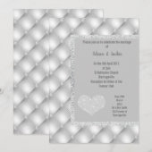 ELEGANT SILVER GRAY HERZ DIAMOND WEDD EINLADUNG (Vorne/Hinten)