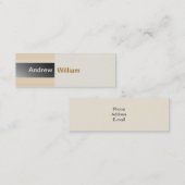 Elegant Silver Gray Mini Visitenkarte (Vorne/Hinten)