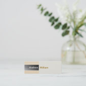 Elegant Silver Gray Mini Visitenkarte (Stehend Vorderseite)