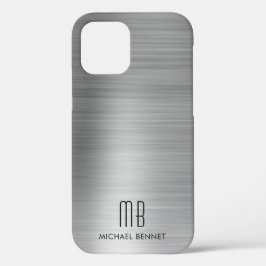 Elegant Silver Gray Monogram Case-Mate iPhone Hülle
