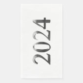 Elegant Silver Gray Numbers Happy New Year 2024 Serviette (Vorderseite)