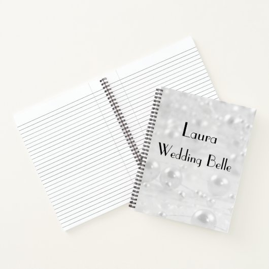 Elegant Silver Gray Personalisiert Wedding Belle Notizblock (Innenseite)