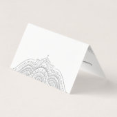 Elegant Silver-Gray Verziert Mandala Visitenkarten (Rückseite)