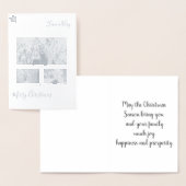 Elegant Silver Greenery Rote Blume Weihnachten Fot Folienkarte (Anzeige)