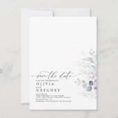Elegant Silver Greenery Save the Date Ankündigung (Vorderseite)