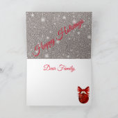 Elegant Silver Happy Holidays Karte (Innenseite)