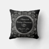 Elegant Silver Hearts 50. Hochzeitstag Kissen (Rückseite)