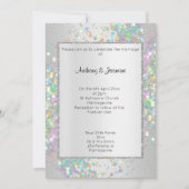 ELEGANT SILVER HOLOGRAPHIC PASTEL WEDING EINLADUNG (Vorderseite)