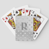 Elegant Silver Initial Mit Monogramm Classy Chic Spielkarten (Rückseite)