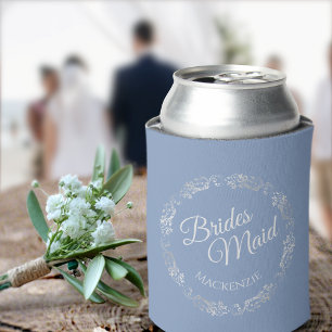 Elegant Silver Lace Dusty Blue Bridesmaid Wedding Dosenkühler