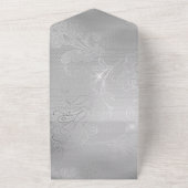 Elegant Silver Lace Floral All In One Einladung (Außenbereich)