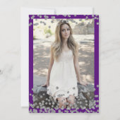 Elegant Silver Lila Confetti Foto Sweet 16 Einladung (Rückseite)