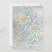 ELEGANT SILVER MARBLE HOLOGRAPHIC PASTEL WEDING EINLADUNG (Rückseite)