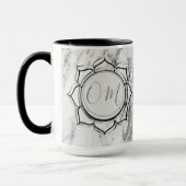 Elegant Silver Marble Lotus OM Tasse (Links)