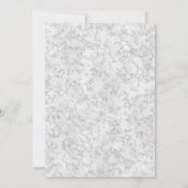 ELEGANT SILVER MARBLE SCHWARZ-WEISSER KUSTOM GEBUR EINLADUNG (Rückseite)