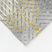 Elegant Silver Menorahs Fleece Blanket (Ecke)