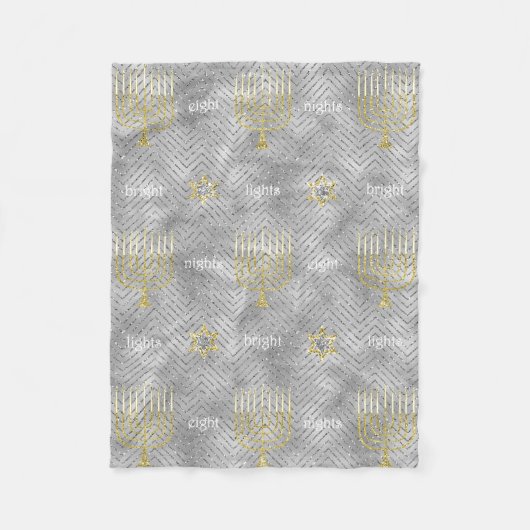 Elegant Silver Menorahs Fleece Blanket (Vorderseite)