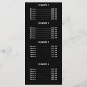 Elegant Silver Menue Chic Menükarte (Rückseite)