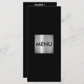 Elegant Silver Menue Chic Menükarte (Vorne/Hinten)