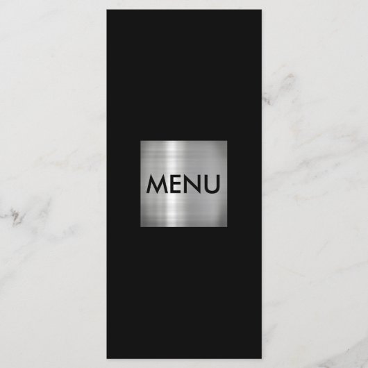 Elegant Silver Menue Chic Menükarte (Vorderseite)