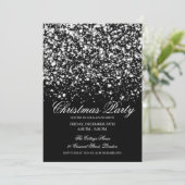 Elegant Silver Midnight Glam Christmas Party Einladung (Stehend Vorderseite)