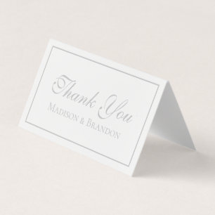 Elegant Silver Minimalistisch Wedding Vielen Dank