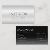 Elegant Silver Mirror Font Professional Stylish Visitenkarte (Vorne/Hinten)