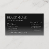 Elegant Silver Mirror Font Professional Stylish Visitenkarte (Rückseite)