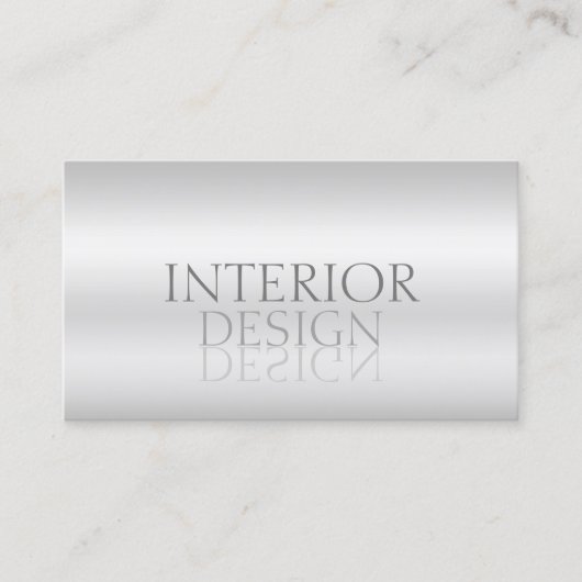 Elegant Silver Mirror Font Professional Stylish Visitenkarte (Vorderseite)