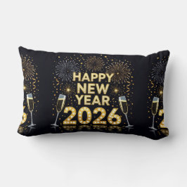 Elegant Silver New Year Throw Pillow Lendenkissen