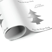 Elegant Silver Pine Tree Frohe Weihnachten Geschenkpapier (Rolleneckpunkt)