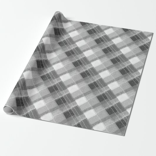 Elegant Silver Plaid Country Cottage Geschenkpapier (Ungerollt)
