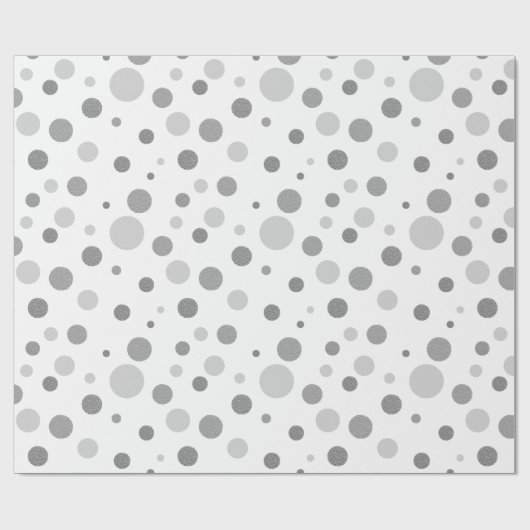 Elegant Silver Polka Dots Geschenkpapier (Flach)