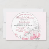 Elegant Silver Pumpkin Pink Floral Einladung (Vorderseite)