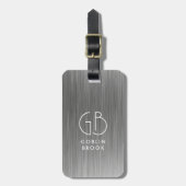 Elegant Silver Rectangular brushed metallic  Gepäckanhänger (Vorderseite vertikal)