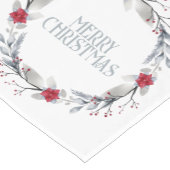 Elegant Silver Red Frohe Weihnachtsfeier Kurzer Tischläufer (Ecke)