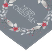 Elegant Silver Red Frohe Weihnachtsfeier Kurzer Tischläufer (Ecke)