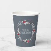 Elegant Silver Red Frohe Weihnachtsfeier Pappbecher (Rückseite)