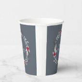 Elegant Silver Red Frohe Weihnachtsfeier Pappbecher (Rechts)