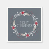 Elegant Silver Red Frohe Weihnachtsfeier Serviette (Vorderseite)