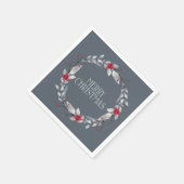 Elegant Silver Red Frohe Weihnachtsfeier Serviette (Ecke)