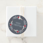 Elegant Silver Red Wreath Festival Geschenkanhänger (Beispiel)