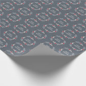 Elegant Silver Red Wreath Festival Geschenkpapier (Ecke)